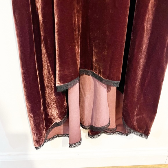 NWT Zadig & Voltaire Risty Velvet Bordeaux Lace Maxi Dress - Picture 6 of 13